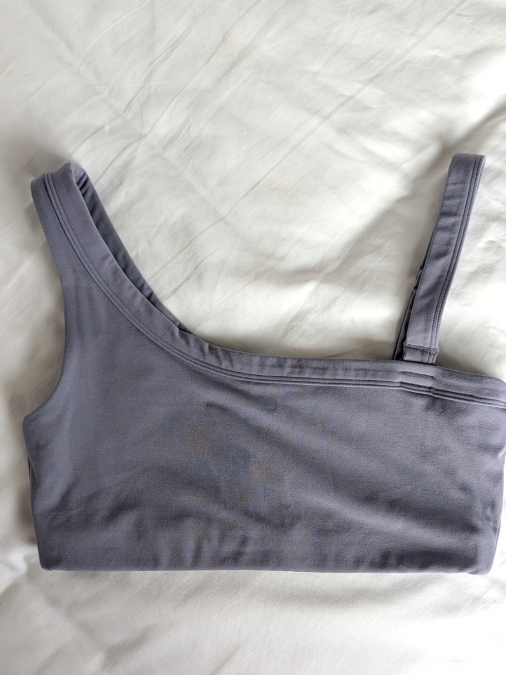 Asymmetric One-Shoulder Bralette in Dusty Lavender-Gray